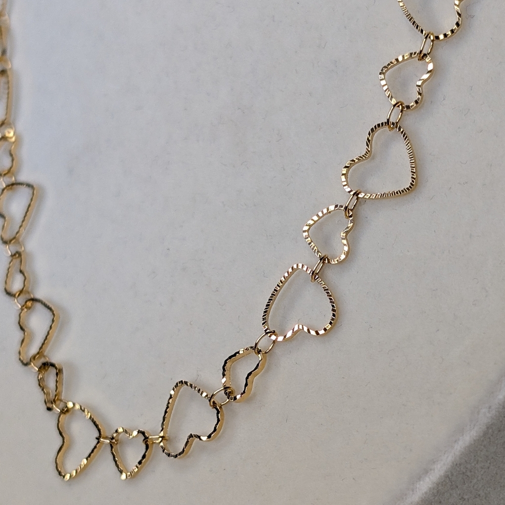 Tiffany & Co Designer Heart Gold Overlayed Palladium Necklace - Picture 5 of 7